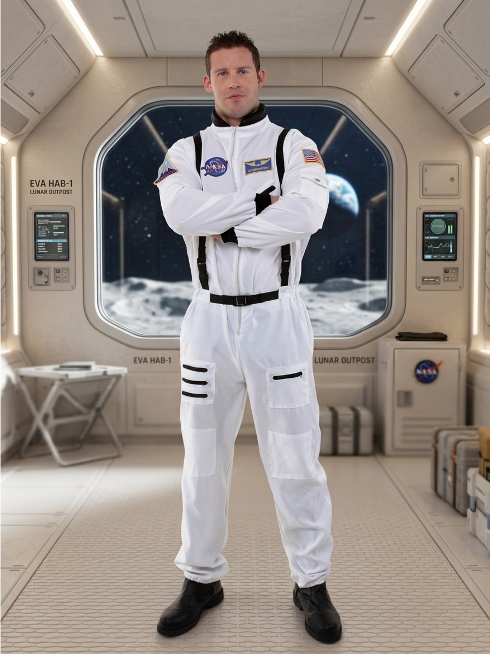 🚀 NASA Men’s Astronaut Halloween Costume with Helmet